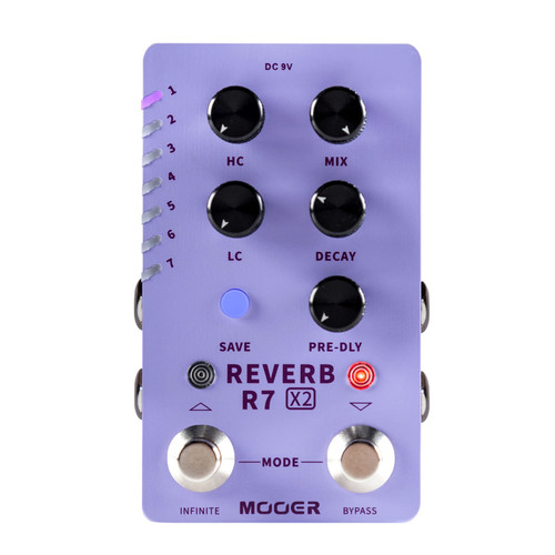 Mooer R7X2 Dual Footswitch Stereo Reverb Pedal