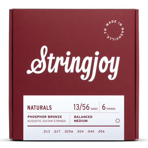 Stringjoy 13-56 Naturals Medium Gauge Phosphor Bronze Acoustic Strings