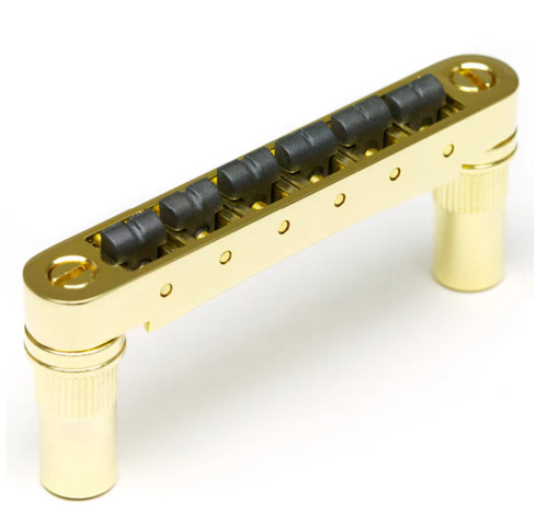 GraphTech PS-8863-G0 ResoMax NV2 6mm post Tune-O-Matic Bridge with String Saver Saddles - Gold