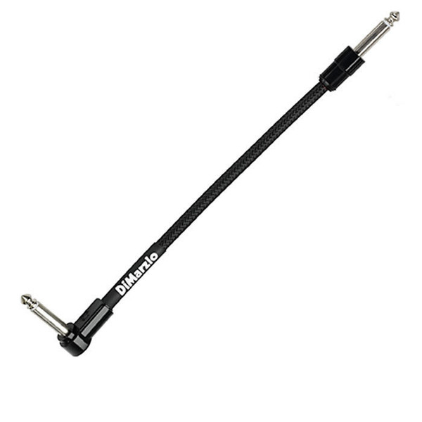 DiMarzio 12 Inch Straight to Right Angle Patch Cable - Black