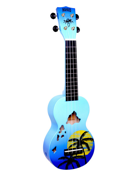 Mahalo Palm Tree Yellow Moon Designer Series Soprano Ukulele