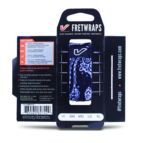 GruvGear 1-pack Small Black Bandana FretWraps