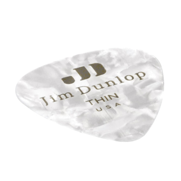 Jim Dunlop White Pearloid Genuine Celluloid Pick
