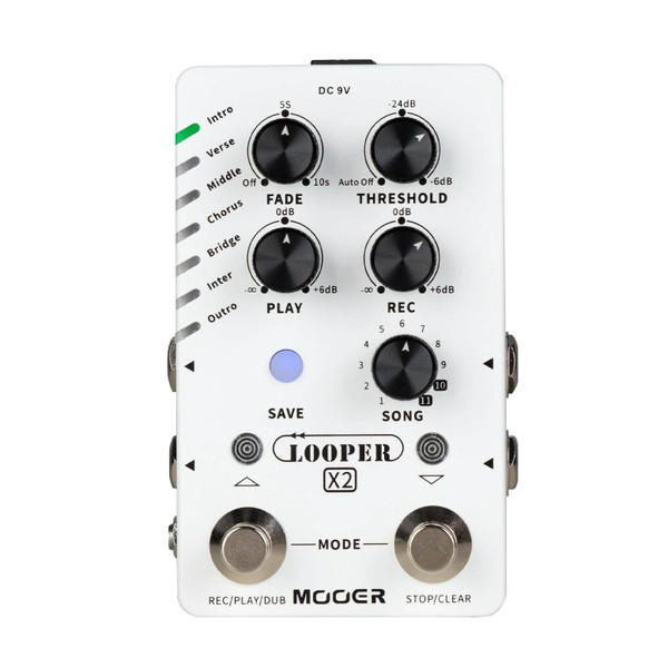 Mooer Dual Footswitch Looper X2 Stereo Looper Guitar Effects Pedal