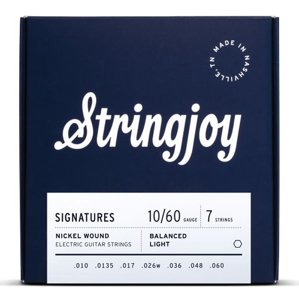 Stringjoy 7 String 10-60 Balanced Light Gauge Nickel Wound Electric Strings
