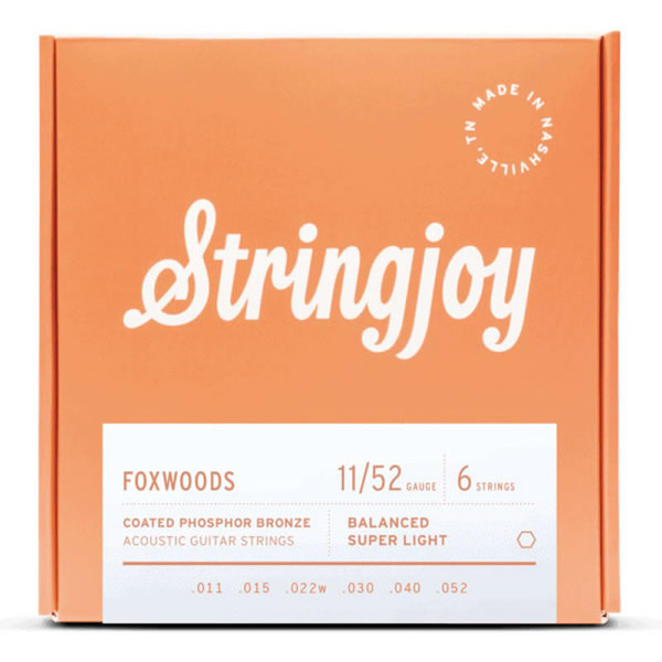 Stringjoy 11-52 Foxwoods Super Light Gauge Coated Phosphor Bronze Acoustic Strings