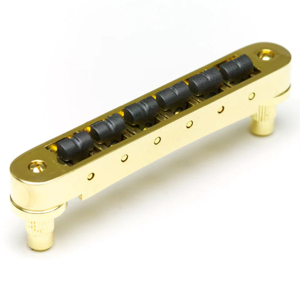 GraphTech PS-8843-G0 ResoMax NV2 4mm post Tune-O-Matic Bridge with String Saver Saddles - Gold - SPECIAL ORDER