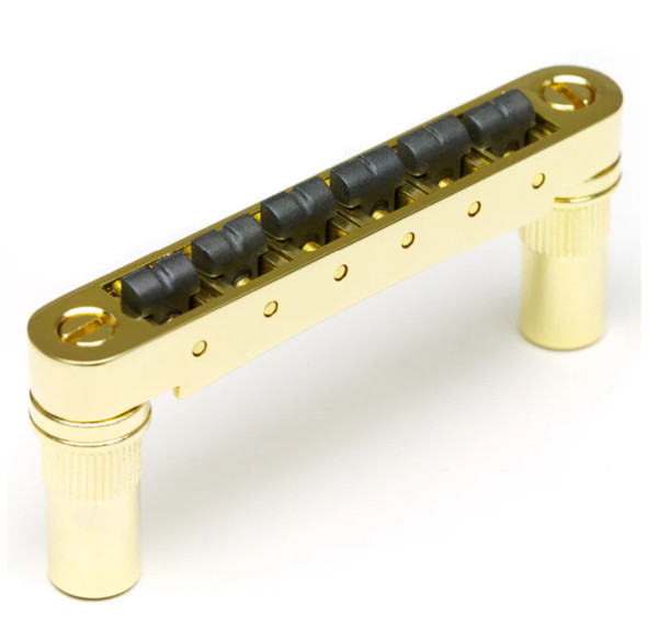 GraphTech PS-8863-G0 ResoMax NV2 6mm post Tune-O-Matic Bridge with String Saver Saddles - Gold