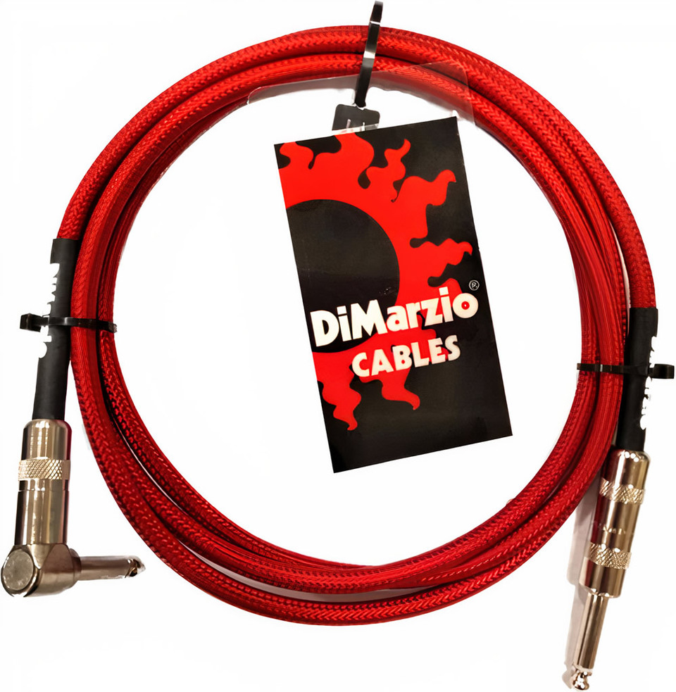 DiMarzio 18' Braided Guitar Cable - R/A - Straight - bmusic