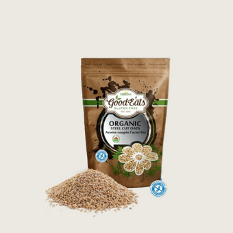 Good Eats Gluten Free Organic Steel Cut Oats Gluten Free Products near me, Ontario. Perfect for many baking projects for those who require Celiac approved products or gluten free products and recipes.