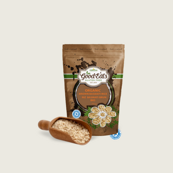 Good Eats Gluten Free Organic Brown Basmati Rice Gluten Free Products near me, Ontario. Perfect for many baking projects for those who require Celiac approved products or gluten free products and recipes.