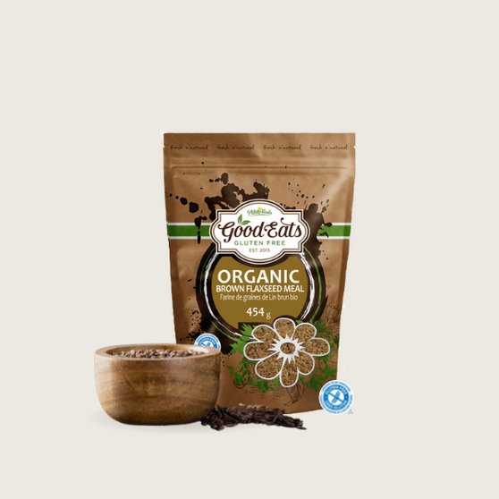 Good Eats Gluten Free Organic  Brown Flaxseed Meal Gluten Free Products near me, Ontario. Perfect for many baking projects for those who require Celiac approved products or gluten free products and recipes.