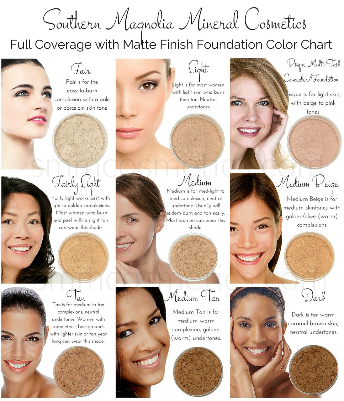 skin color chart for makeup