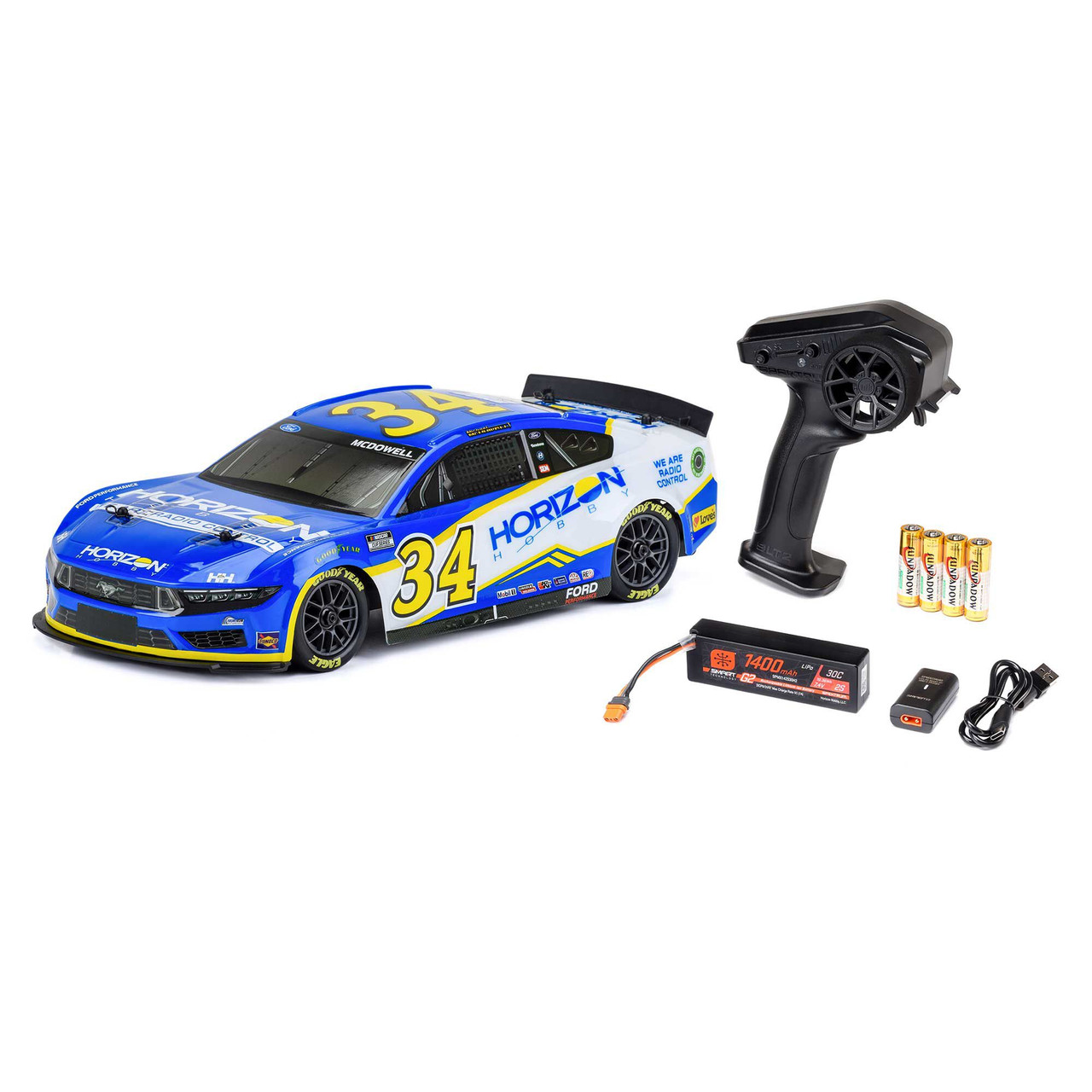 Michael McDowell #34 Horizon Hobby 2024 Ford Mustang: 1/12 AWD