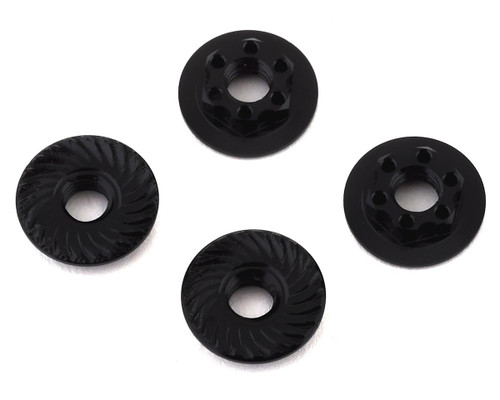 Factory Team 4mm Low Profile Serrated Wheel Nuts (Black) (4)