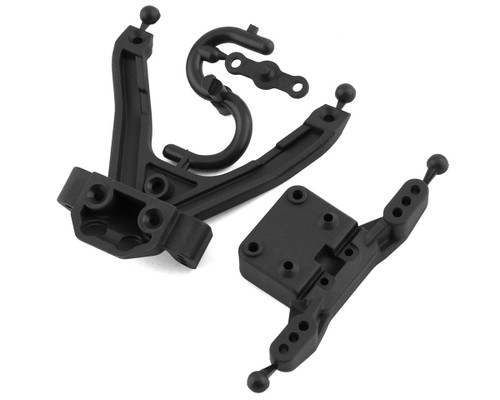 RC10B6.3 Factory Team Front Top Plate & Ballstud Mount (Carbon)