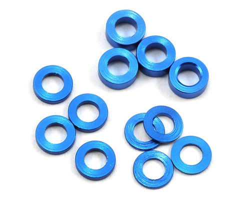 Aluminum Ball Stud Washer Set (Blue) (12) (0.5mm, 1.0mm & 2.0mm)