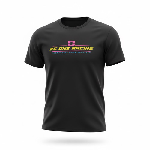 Softstyle Short Sleeve Adult Black T-Shirt Pink/Yel/Blue