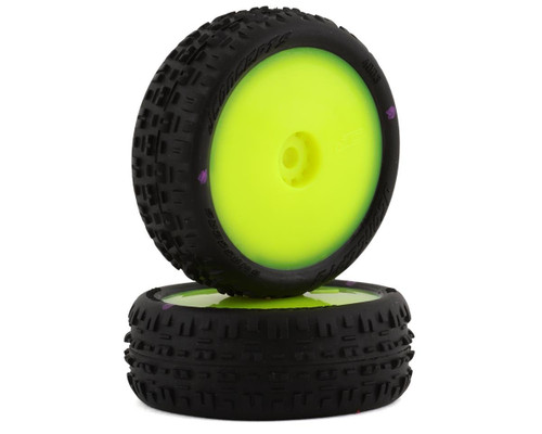 Mini-B Swagger Pre-Mounted Front Tires (Yellow) (2) (Pink)
