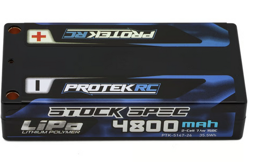 2S 150C Low IR Si-G "Stock Spec" LCG Shorty LiPo Battery (7.4V/4800mAh) (ROAR Approved)