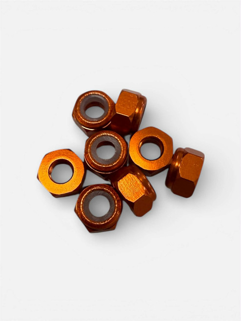 M3 Aluminum Nut 8pk Orange