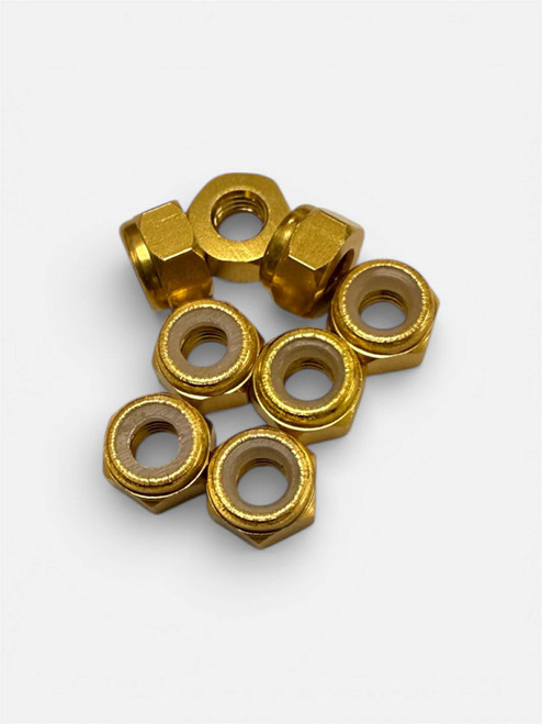 M3 Aluminum Nut 8pk Gold