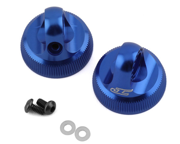 Team Associated Fin Aluminum 13mm Shock Cap (Blue) (2)