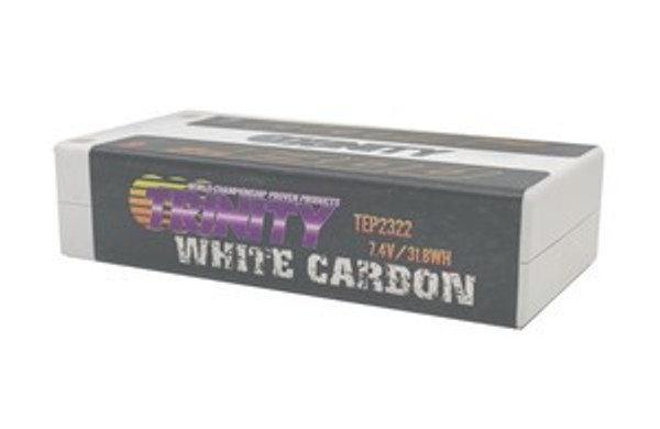 7.4V 4300Mah 130c White Carbon Shorty LiPo Battery w/ 5mm Bullets