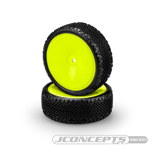 Pin Swag LP 2.2" (Wide) Pre-Mounted 2WD Front Buggy Tire (Yellow) (2) (Pink)