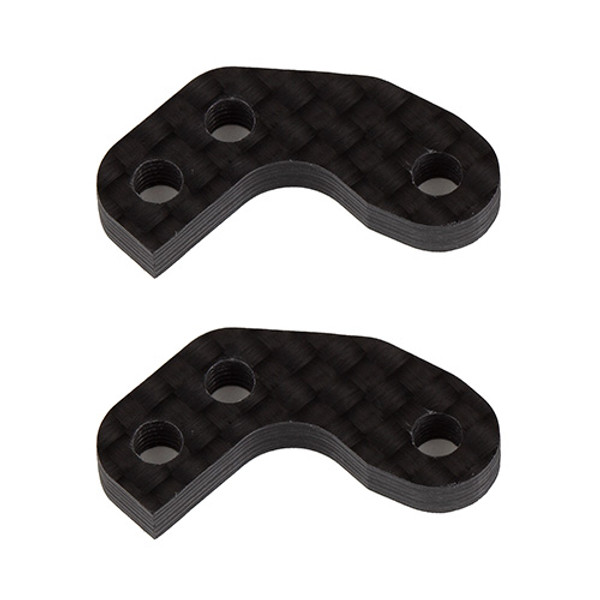 RC10B7 FT Caster Block Link Mount Set, +1mm, carbon fiber