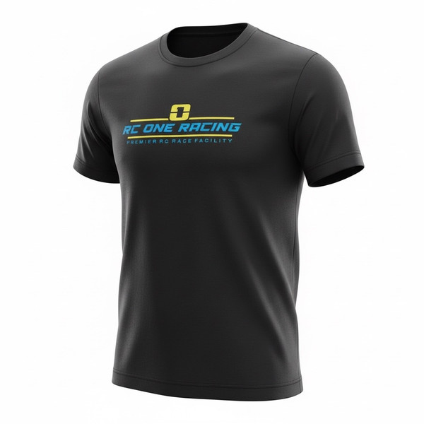 Softstyle Short Sleeve Adult Black T-Shirt Yellow/Blue