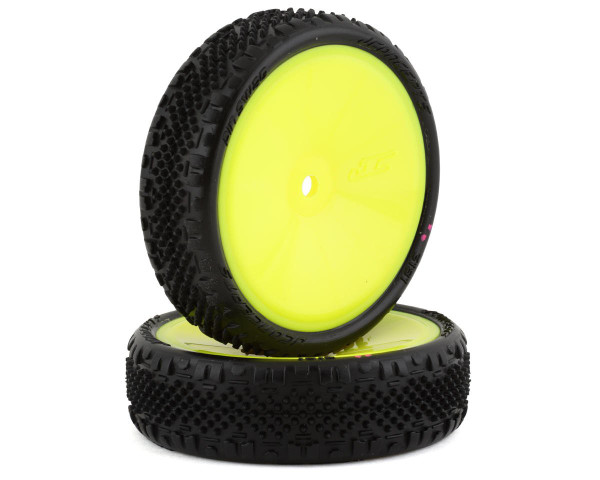 Pin Swag 2.2" Pre-Mounted 2WD Front Buggy Carpet Tires (Yellow) (2) (Pink)