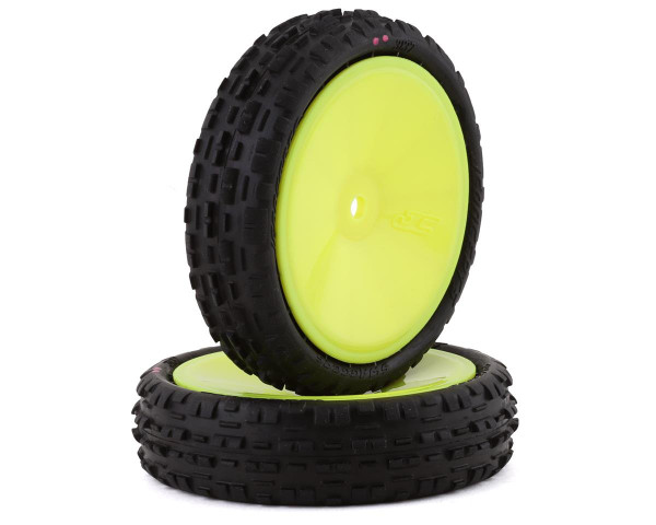 Swaggers 2.2" Pre-Mounted 2WD Front Buggy Carpet Tires (Yellow) (2) (Pink)