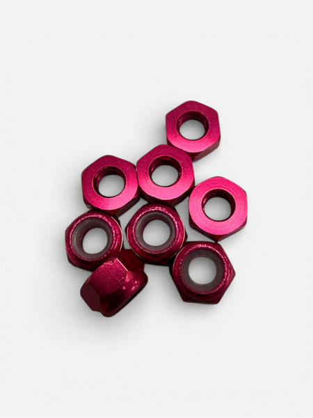 M3 Aluminum Nut 8pk Pink