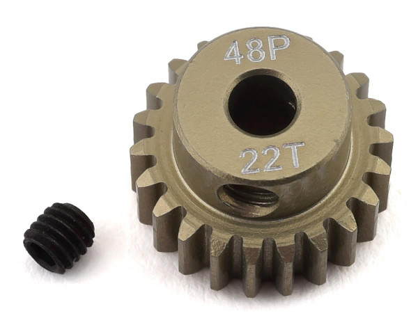 48P Lightweight Hard Anodized Aluminum Pinion Gear (3.17mm Bore) (22T)