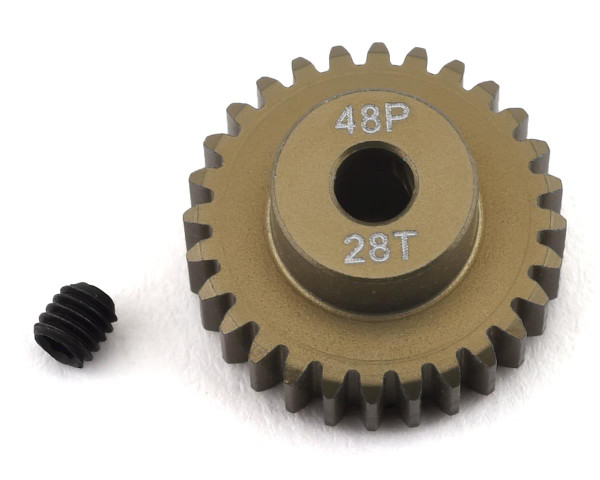 48P Lightweight Hard Anodized Aluminum Pinion Gear (3.17mm Bore) (28T)