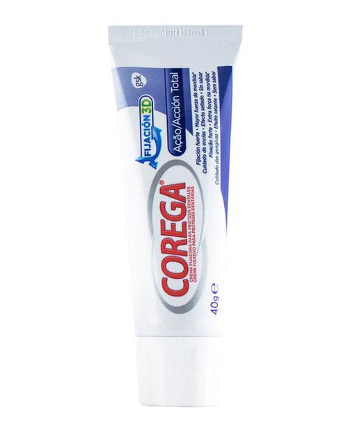 Crema fijadora dentaduras postizas aCCión total 40 g corega
