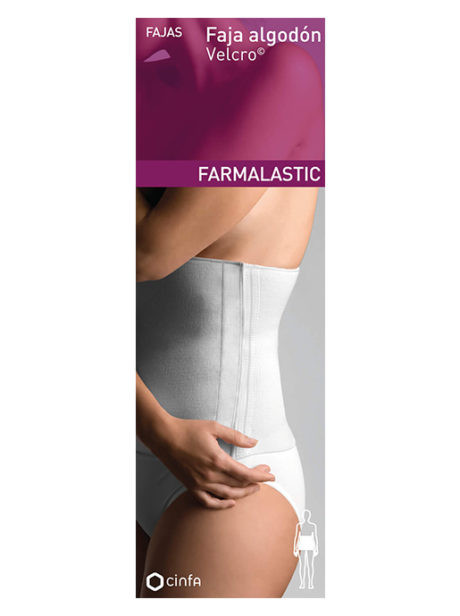 Faja farmalastic algodón velcro blanca t-1