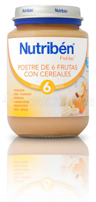 Nutriben potito postre de 6 frutas con cereales, 200 g