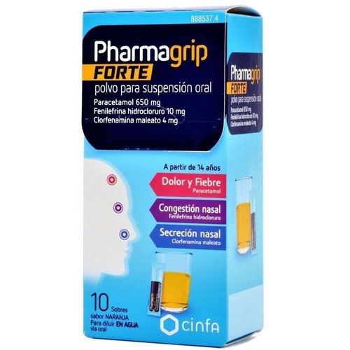 Pharmagrip Forte 10 Sabor Naranja Farmacia El Calero 