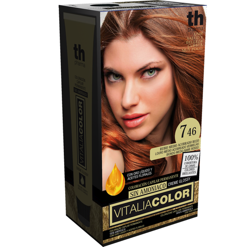 Th pharma vitalia color 7.46 rubio medio acobrado rojo