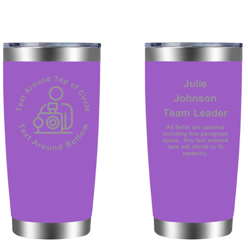 Personalized Photographer 20oz Tumbler (w/ Yeti options) Customized