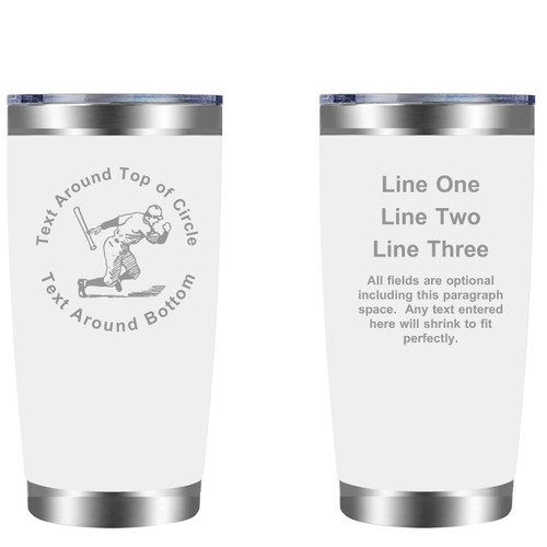 Personalized Baseball 20oz Tumbler (w/ Yeti options) Customized