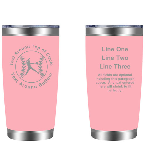 Personalized Softball 20oz Tumbler (w/ Yeti options) Customized