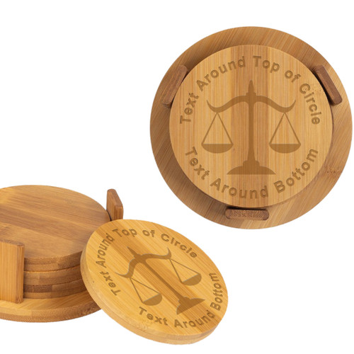 Personalized Lawyer Bamboo Coaster Set (4) Customized