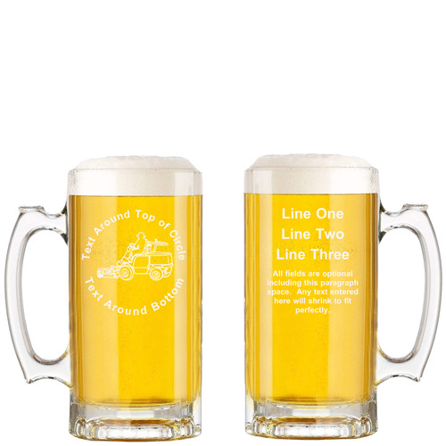 Personalized Landscaper Glass Beer Mug with Handle 16oz Customized