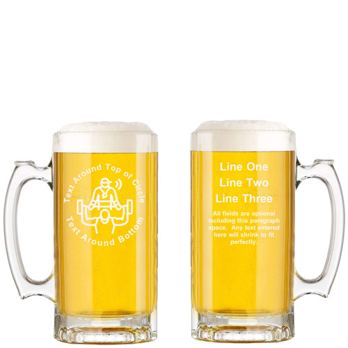 Personalized Trainer Glass Beer Mug with Handle 16oz Customized