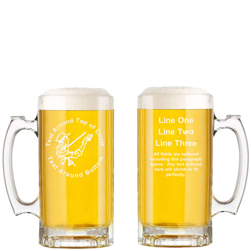 Personalized Painter Glass Beer Mug with Handle 16oz Customized