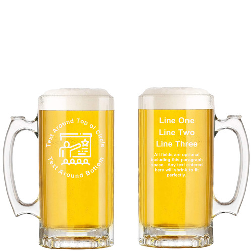 Personalized Public Speaker Glass Beer Mug with Handle 16oz Customized
