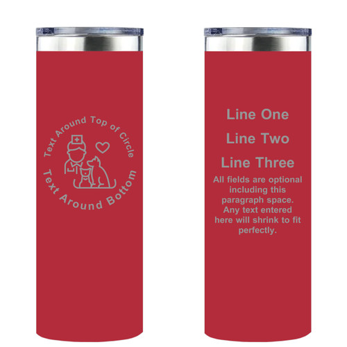 Personalized Veterinarian Skinny Tumbler 20oz Double-Wall Insulated Customized